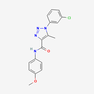 molecular formula C17H15ClN4O2 B2968793 1-(3-chlorophenyl)-N-(4-methoxyphenyl)-5-methyl-1H-1,2,3-triazole-4-carboxamide CAS No. 866866-62-8