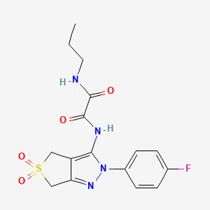 N1-(2-(4-fluorophenyl)-5,5-dioxido-4,6-dihydro-2H-thieno[3,4-c]pyrazol-3-yl)-N2-propyloxalamide