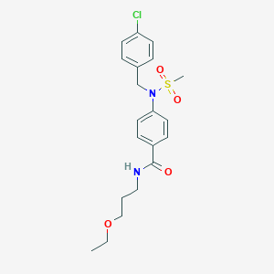 molecular formula C20H25ClN2O4S B296880 4-[(4-chlorobenzyl)(methylsulfonyl)amino]-N-(3-ethoxypropyl)benzamide 