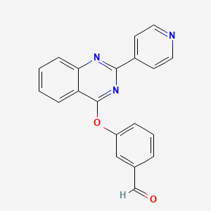 molecular formula C20H13N3O2 B2968804 3-(2-Pyridin-4-ylquinazolin-4-yl)oxybenzaldehyde CAS No. 1208645-99-1