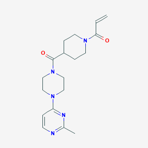 molecular formula C18H25N5O2 B2968805 1-[4-[4-(2-Methylpyrimidin-4-yl)piperazine-1-carbonyl]piperidin-1-yl]prop-2-en-1-one CAS No. 2361897-61-0