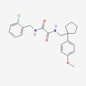 molecular formula C22H25ClN2O3 B2968810 N1-(2-chlorobenzyl)-N2-((1-(4-methoxyphenyl)cyclopentyl)methyl)oxalamide CAS No. 1091398-24-1