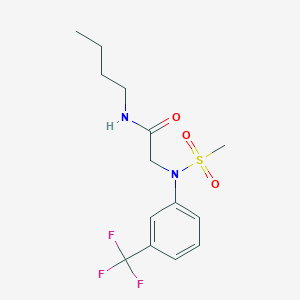 molecular formula C14H19F3N2O3S B296882 N-butyl-2-[(methylsulfonyl)-3-(trifluoromethyl)anilino]acetamide 
