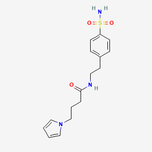 molecular formula C16H21N3O3S B2968823 4-(1H-吡咯-1-基)-N-(4-磺酰胺基苯乙基)丁酰胺 CAS No. 1251610-77-1