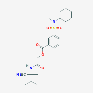 molecular formula C22H31N3O5S B2968832 [2-[(2-Cyano-3-methylbutan-2-yl)amino]-2-oxoethyl] 3-[cyclohexyl(methyl)sulfamoyl]benzoate CAS No. 924085-74-5