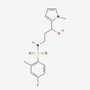 4-fluoro-N-(3-hydroxy-3-(1-methyl-1H-pyrrol-2-yl)propyl)-2-methylbenzenesulfonamide