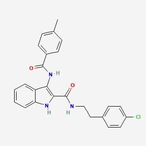 molecular formula C25H22ClN3O2 B2968835 N-(4-chlorophenethyl)-3-(4-methylbenzamido)-1H-indole-2-carboxamide CAS No. 1031970-09-8