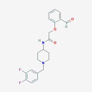 molecular formula C21H22F2N2O3 B2968837 N-[1-[(3,4-Difluorophenyl)methyl]piperidin-4-yl]-2-(2-formylphenoxy)acetamide CAS No. 2249080-18-8