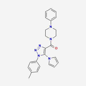 molecular formula C24H24N6O B2968840 (5-(1H-pyrrol-1-yl)-1-(p-tolyl)-1H-1,2,3-triazol-4-yl)(4-phenylpiperazin-1-yl)methanone CAS No. 1251566-28-5