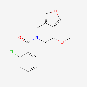 molecular formula C15H16ClNO3 B2968849 2-chloro-N-(furan-3-ylmethyl)-N-(2-methoxyethyl)benzamide CAS No. 1421494-12-3