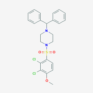 molecular formula C24H24Cl2N2O3S B296885 1-[(2,3-Dichloro-4-methoxyphenyl)sulfonyl]-4-(diphenylmethyl)piperazine 