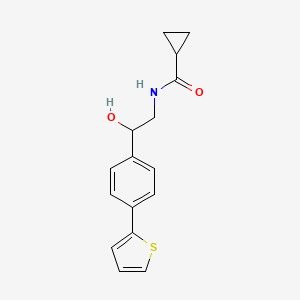 molecular formula C16H17NO2S B2968851 N-[2-Hydroxy-2-(4-thiophen-2-ylphenyl)ethyl]cyclopropanecarboxamide CAS No. 2380192-42-5