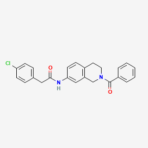 molecular formula C24H21ClN2O2 B2968852 N-(2-benzoyl-1,2,3,4-tetrahydroisoquinolin-7-yl)-2-(4-chlorophenyl)acetamide CAS No. 955744-65-7