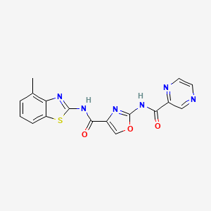 N-(4-methylbenzo[d]thiazol-2-yl)-2-(pyrazine-2-carboxamido)oxazole-4-carboxamide