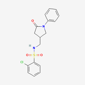 2-chloro-N-((5-oxo-1-phenylpyrrolidin-3-yl)methyl)benzenesulfonamide