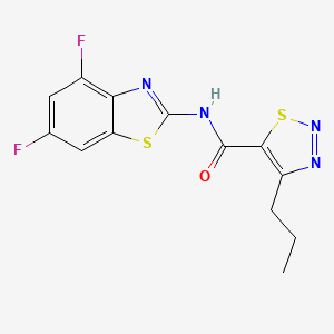 molecular formula C13H10F2N4OS2 B2968858 N-(4,6-二氟苯并[d]噻唑-2-基)-4-丙基-1,2,3-噻二唑-5-甲酰胺 CAS No. 1203320-51-7