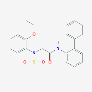 molecular formula C23H24N2O4S B296886 N-[1,1'-biphenyl]-2-yl-2-[2-ethoxy(methylsulfonyl)anilino]acetamide 