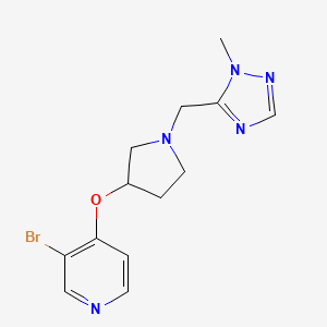 3-Bromo-4-[1-[(2-methyl-1,2,4-triazol-3-yl)methyl]pyrrolidin-3-yl]oxypyridine