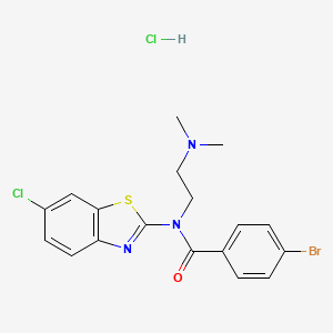 molecular formula C18H18BrCl2N3OS B2968862 4-bromo-N-(6-chlorobenzo[d]thiazol-2-yl)-N-(2-(dimethylamino)ethyl)benzamide hydrochloride CAS No. 1216577-87-5