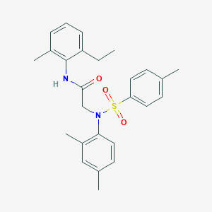 molecular formula C26H30N2O3S B296887 2-{2,4-dimethyl[(4-methylphenyl)sulfonyl]anilino}-N-(2-ethyl-6-methylphenyl)acetamide 