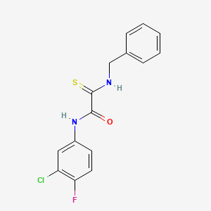 molecular formula C15H12ClFN2OS B2968873 2-(benzylamino)-N-(3-chloro-4-fluorophenyl)-2-sulfanylideneacetamide CAS No. 329078-64-0