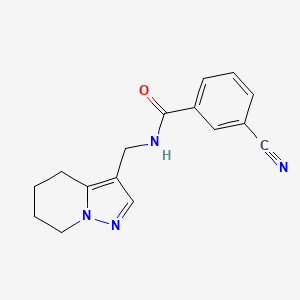molecular formula C16H16N4O B2968884 3-cyano-N-((4,5,6,7-tetrahydropyrazolo[1,5-a]pyridin-3-yl)methyl)benzamide CAS No. 2034245-95-7