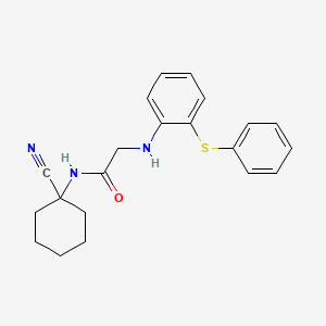 molecular formula C21H23N3OS B2968885 N-(1-cyanocyclohexyl)-2-{[2-(phenylsulfanyl)phenyl]amino}acetamide CAS No. 1089608-71-8