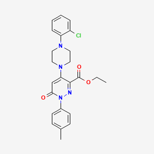 molecular formula C24H25ClN4O3 B2968886 4-(4-(2-氯苯基)哌嗪-1-基)-6-氧代-1-(对甲苯基)-1,6-二氢吡啶并氮杂卓-3-羧酸乙酯 CAS No. 922015-80-3