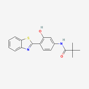 molecular formula C18H18N2O2S B2968889 N-(4-(苯并[d]噻唑-2-基)-3-羟基苯基)新戊酰胺 CAS No. 476320-04-4