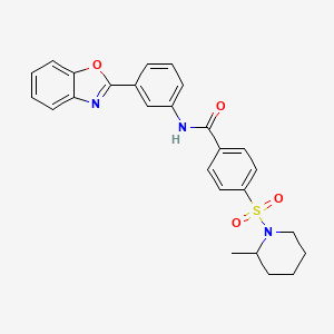 N-(3-(benzo[d]oxazol-2-yl)phenyl)-4-((2-methylpiperidin-1-yl)sulfonyl)benzamide