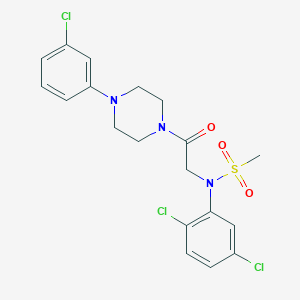 molecular formula C19H20Cl3N3O3S B296890 N-{2-[4-(3-chlorophenyl)-1-piperazinyl]-2-oxoethyl}-N-(2,5-dichlorophenyl)methanesulfonamide 