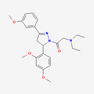 molecular formula C24H31N3O4 B2968902 2-(二乙氨基)-1-(5-(2,4-二甲氧基苯基)-3-(3-甲氧基苯基)-4,5-二氢-1H-吡唑-1-基)乙酮 CAS No. 1448038-35-4