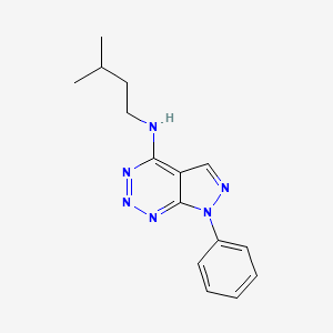 molecular formula C15H18N6 B2968906 N-isopentyl-7-phenyl-7H-pyrazolo[3,4-d][1,2,3]triazin-4-amine CAS No. 1226444-83-2