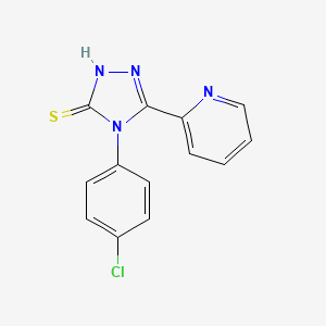 molecular formula C13H9ClN4S B2968908 4-(4-chlorophenyl)-5-(pyridin-2-yl)-4H-1,2,4-triazole-3-thiol CAS No. 199111-95-0