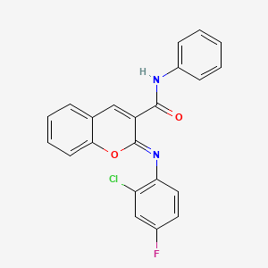 (2Z)-2-[(2-chloro-4-fluorophenyl)imino]-N-phenyl-2H-chromene-3-carboxamide