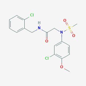 molecular formula C17H18Cl2N2O4S B296892 N-(2-chlorobenzyl)-2-[3-chloro-4-methoxy(methylsulfonyl)anilino]acetamide 