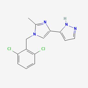 molecular formula C14H12Cl2N4 B2968924 3-[1-(2,6-二氯苄基)-2-甲基-1H-咪唑-4-基]-1H-吡唑 CAS No. 1007034-27-6