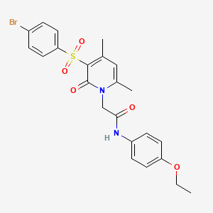 molecular formula C23H23BrN2O5S B2968936 2-(3-((4-bromophenyl)sulfonyl)-4,6-dimethyl-2-oxopyridin-1(2H)-yl)-N-(4-ethoxyphenyl)acetamide CAS No. 1189859-84-4
