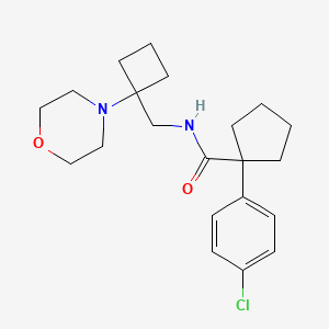 molecular formula C21H29ClN2O2 B2968938 1-(4-Chlorophenyl)-N-[(1-morpholin-4-ylcyclobutyl)methyl]cyclopentane-1-carboxamide CAS No. 2380184-76-7
