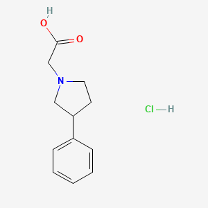 molecular formula C12H16ClNO2 B2968940 (3-Phenyl-1-pyrrolidinyl)acetic acid hydrochloride CAS No. 1586653-91-9