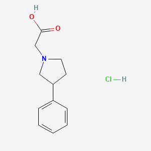 molecular formula C12H16ClNO2 B2968940 (3-苯基-1-吡咯烷基)乙酸盐酸盐 CAS No. 1586653-91-9