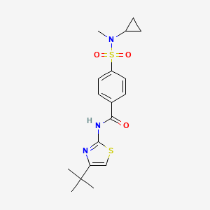 molecular formula C18H23N3O3S2 B2968946 N-(4-(tert-butyl)thiazol-2-yl)-4-(N-cyclopropyl-N-methylsulfamoyl)benzamide CAS No. 923391-87-1