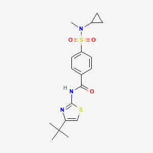 molecular formula C18H23N3O3S2 B2968946 N-(4-(叔丁基)噻唑-2-基)-4-(N-环丙基-N-甲基磺酰胺基)苯甲酰胺 CAS No. 923391-87-1