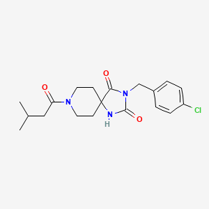 3-[(4-chlorophenyl)methyl]-8-(3-methylbutanoyl)-1,3,8-triazaspiro[4.5]decane-2,4-dione