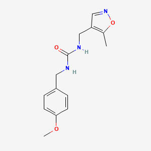 molecular formula C14H17N3O3 B2968952 1-(4-Methoxybenzyl)-3-((5-methylisoxazol-4-yl)methyl)urea CAS No. 2034404-64-1