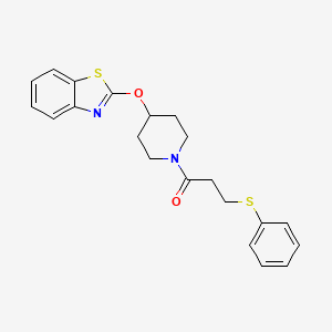 molecular formula C21H22N2O2S2 B2968962 1-(4-(Benzo[d]thiazol-2-yloxy)piperidin-1-yl)-3-(phenylthio)propan-1-one CAS No. 1286704-14-0