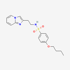 molecular formula C19H23N3O3S B2968964 4-butoxy-N-(2-imidazo[1,2-a]pyridin-2-ylethyl)benzenesulfonamide CAS No. 868978-67-0