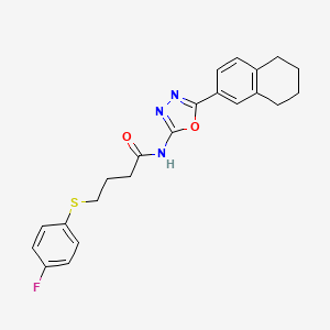 4-((4-fluorophenyl)thio)-N-(5-(5,6,7,8-tetrahydronaphthalen-2-yl)-1,3,4-oxadiazol-2-yl)butanamide