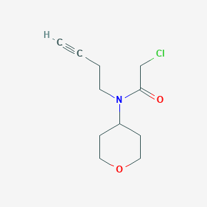 N-But-3-ynyl-2-chloro-N-(oxan-4-yl)acetamide