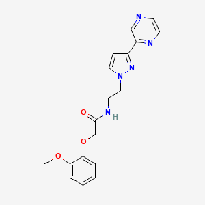 2-(2-methoxyphenoxy)-N-(2-(3-(pyrazin-2-yl)-1H-pyrazol-1-yl)ethyl)acetamide
